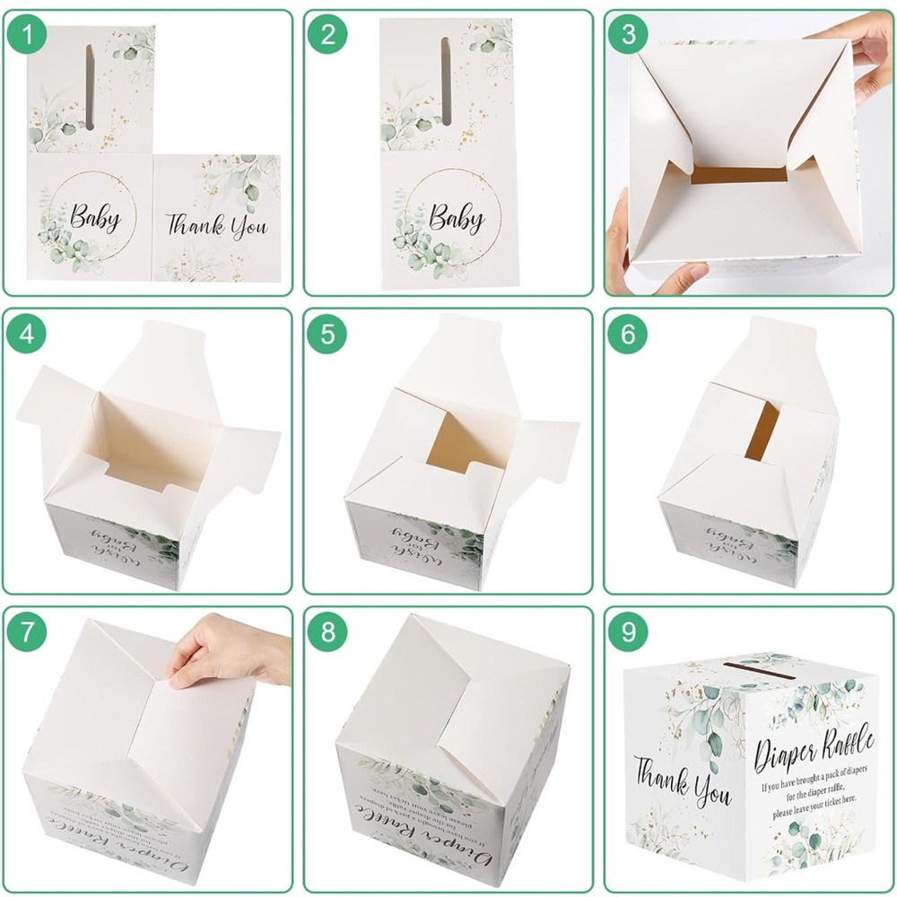 Baby Shower Greenery Party Decorations Diaper Raffle Set - Picture 10 of 10